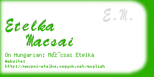 etelka macsai business card